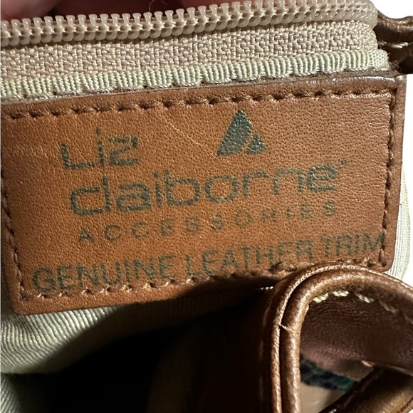 Vintage Liz Claiborne Leather Woven Bucket Bag Satchel  Shoulder Y2k Cinch - Picture 7 of 13